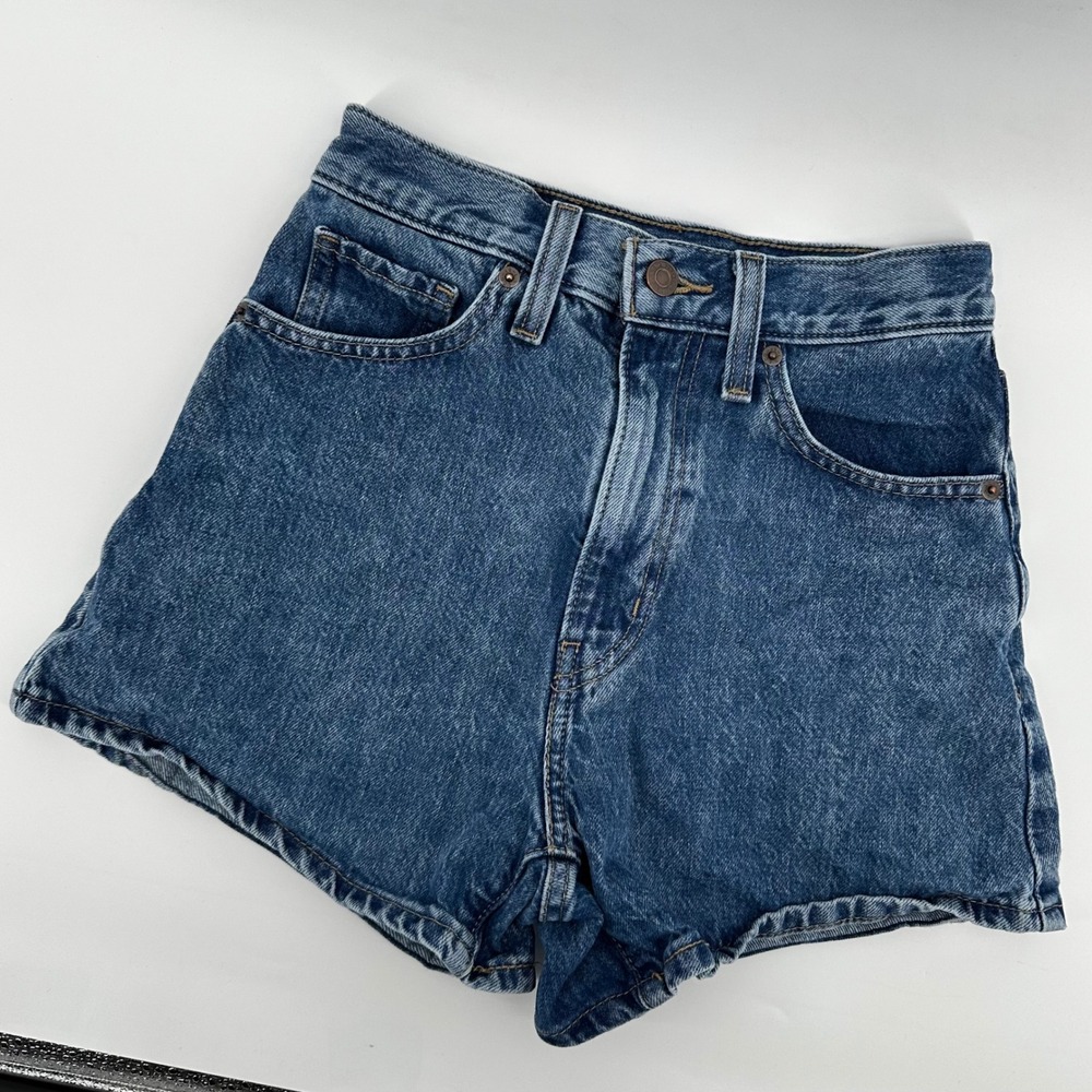 Levi's Womens High Waisted Mom Shorts Denim Blue Size‎ 24 Vintage Style